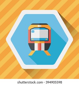 Transportation subway flat icon with long shadow,eps10