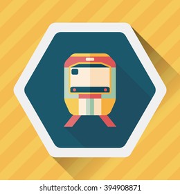 Transportation subway flat icon with long shadow,eps10