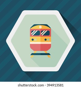 Transportation subway flat icon with long shadow,eps10