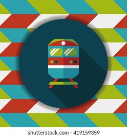 Transportation subway flat icon with long shadow,eps10
