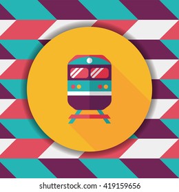 Transportation subway flat icon with long shadow,eps10