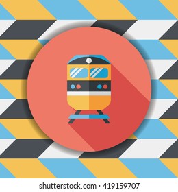 Transportation subway flat icon with long shadow,eps10