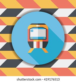 Transportation subway flat icon with long shadow,eps10