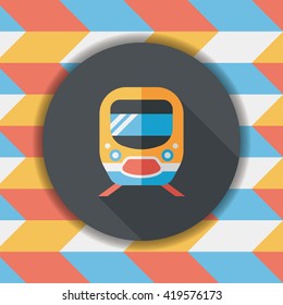 Transportation subway flat icon with long shadow,eps10