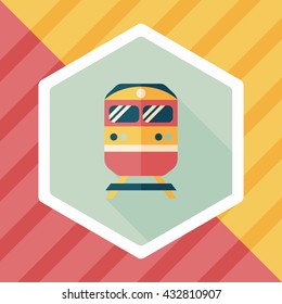 Transportation subway flat icon with long shadow,eps10