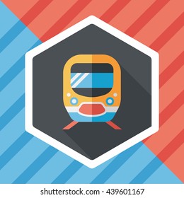 Transportation subway flat icon with long shadow,eps10