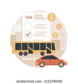 Transportation surtax abstract concept vector illustration. Infrastructure surtax, transportation and fuel additional taxation, local road traffic surcharge, transit service fee abstract metaphor.