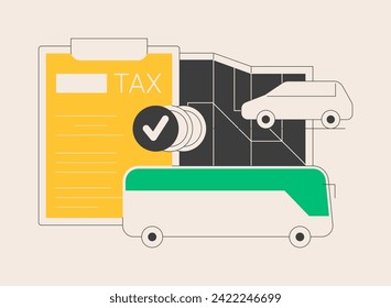 Transportation surtax abstract concept vector illustration. Infrastructure surtax, transportation and fuel additional taxation, local road traffic surcharge, transit service fee abstract metaphor.