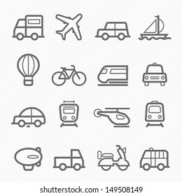 icono de línea de símbolo de transporte en la ilustración del vector de fondo blanco