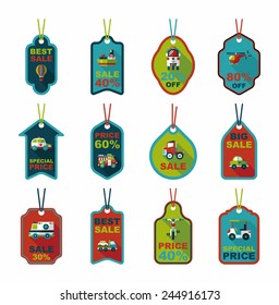 Transportation tag flat design background set, eps10