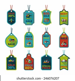 Transportation tag flat design background set, eps10