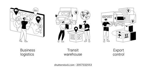 Transportation taxes abstract concept vector illustration set. Value added tax system, tax free service, transportation surtax, VAT number, purchase cost, transit service fee abstract metaphor.