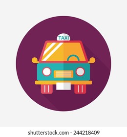 Transportation taxi flat icon with long shadow,eps10