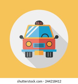 Transportation taxi flat icon with long shadow,eps10