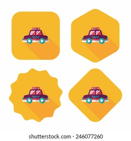 Transportation taxi flat icon with long shadow,eps10