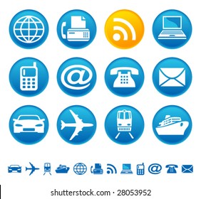 Transportation and telecom icons