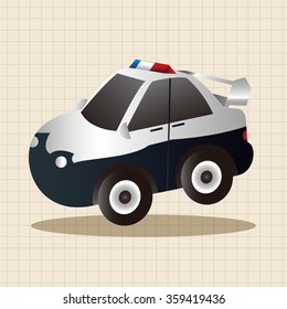 transportation theme police car elements vector,eps