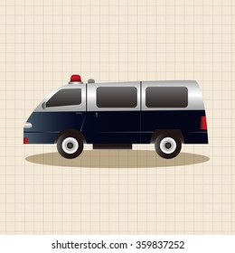 transportation theme police car elements vector,eps
