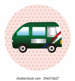 transportation theme Post Office car elements vector,eps