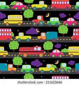 Transportation Themed Seamless Tileable Background Pattern