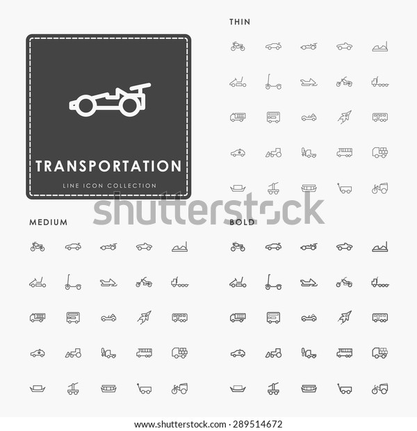 transportation thin,\
medium and bold line\
icon