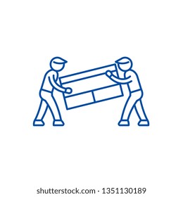 Transportation of things line icon concept. Transportation of things flat  vector symbol, sign, outline illustration.