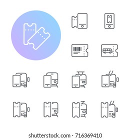 Transportation Tickets Icons
