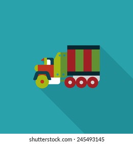 Transportation Tow Truck flat icon with long shadow,eps10