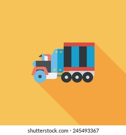 Transportation Tow Truck flat icon with long shadow,eps10