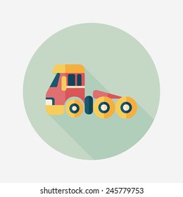 Transportation Tow Truck flat icon with long shadow,eps10