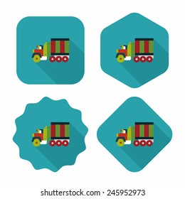 Transportation Tow Truck flat icon with long shadow,eps10