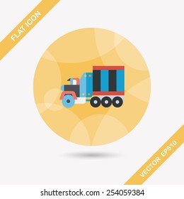 Transportation Tow Truck flat icon with long shadow,eps10