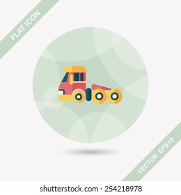 Transportation Tow Truck flat icon with long shadow,eps10