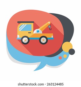 Transportation Tow Truck flat icon with long shadow,eps10
