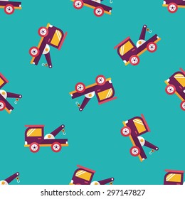 Transportation Tow Truck flat icon,eps10 seamless pattern background