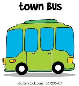 Transportation of town bus vector art illustration