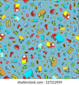 Transportation Traffic Seamless Pattern