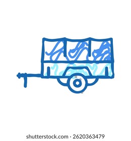 reboque transporte ícone doodle esboço vetor. sinal reboque transporte. símbolo isolado ilustração