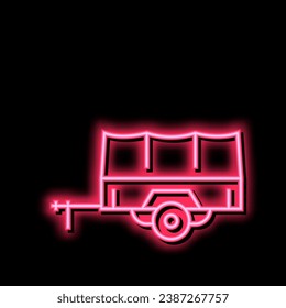 transportation trailer neon light sign vector. transportation trailer illustration