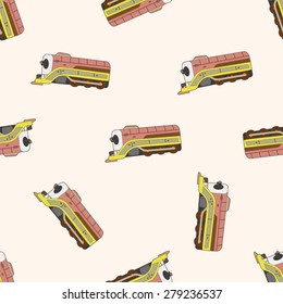 transportation train , cartoon seamless pattern background