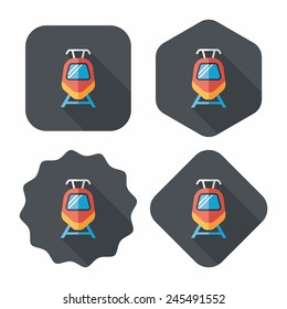 Transportation train flat icon with long shadow,eps10