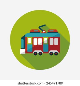 Transportation train flat icon with long shadow,eps10
