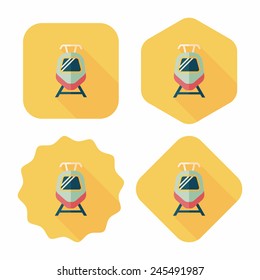 Transportation train flat icon with long shadow,eps10