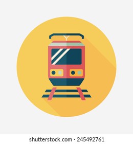 Transportation train flat icon with long shadow,eps10