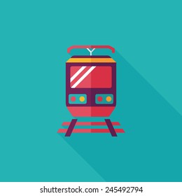 Transportation train flat icon with long shadow,eps10