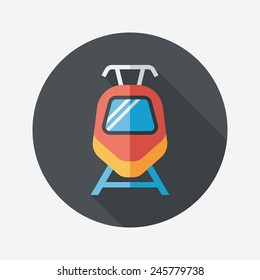 Transportation train flat icon with long shadow,eps10
