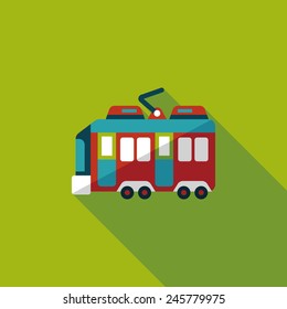Transportation train flat icon with long shadow,eps10