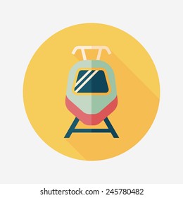 Transportation train flat icon with long shadow,eps10