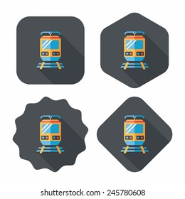 Transportation train flat icon with long shadow,eps10