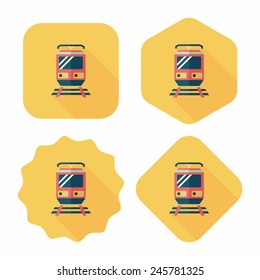 Transportation train flat icon with long shadow,eps10